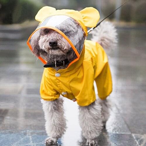 Hot Outdoor Dog Raincoat Pet Raincoat Dog Cat Clothes Puppy Costume Waterproof Rain Coat Jacket Small Dog Kitten Schnauzer Teddy
