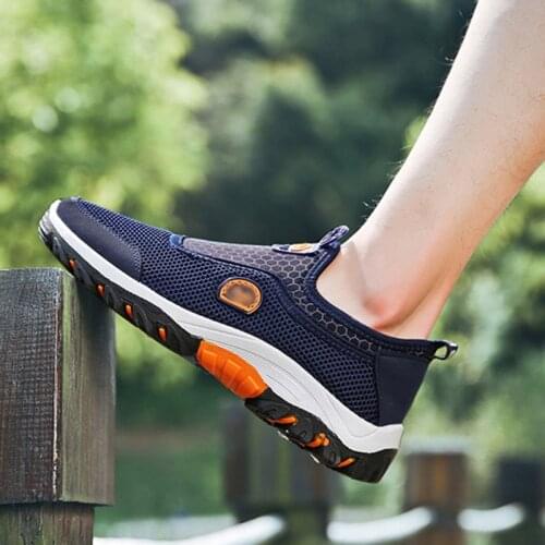 Men Shoes Breathable Mesh Sports Running Mesh Hollow Casual Sports Shoes Casual Non-slip Wear-resistant Walking Sneaker YS-BUY