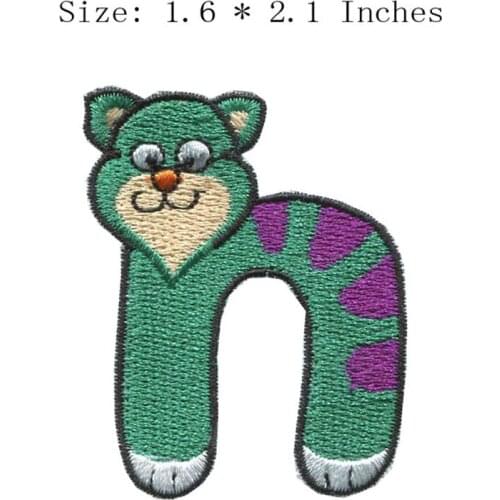 N and cat 1.6"wide new fonts embroidery patch for Custom Personalized/Iron on Fabric/Text patches