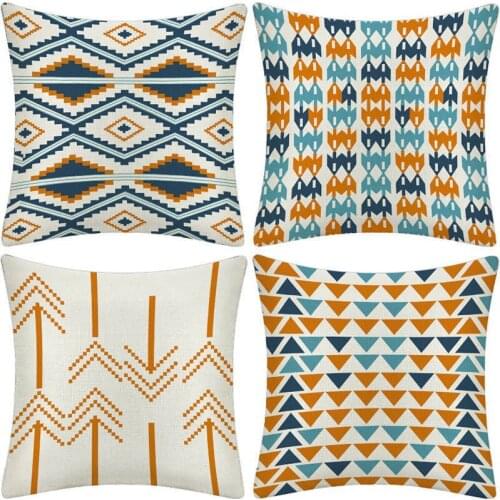 Nordic Style Geometry Cushion Cover Boho Linen Pillow Cover Home Decorative Sofa Geometric Bohemian Throw Pillow Case