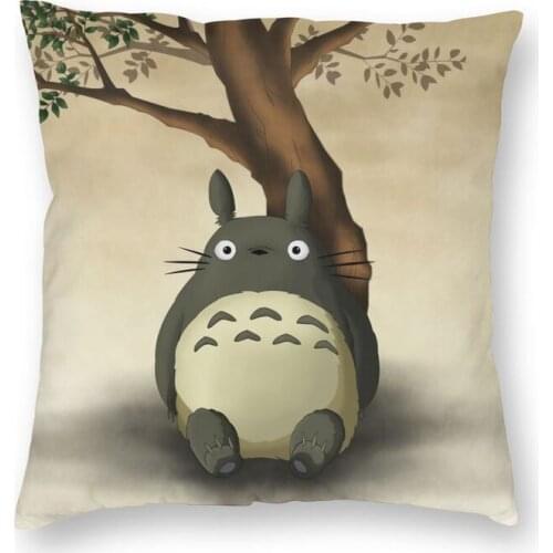 My Neighbor Totoro Manga Cushion Covers Sofa Living Room Hayao Miyazaki Anime Square Throw Pillow Case 40x40cm