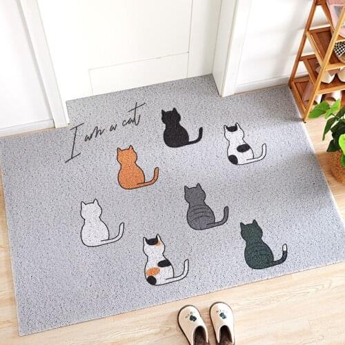 New Arrive Cats Back View Cartoon Sand Scraping Dust Door Entrance Welcome Mat Hallway Bath Non-slip Rug Footpad Doormat