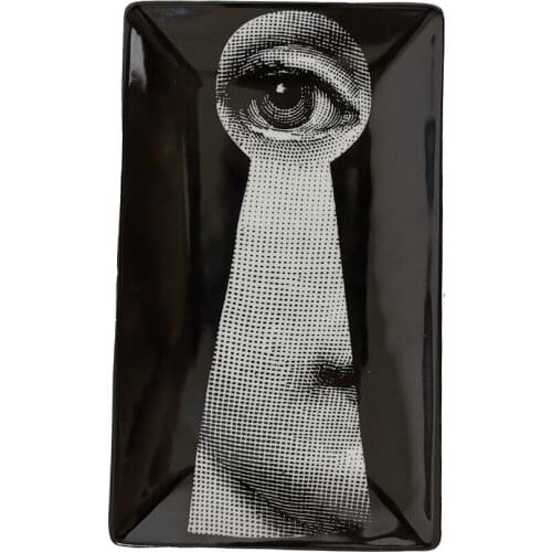 Retro Classical Rectangular Tray Ashtray Fruit Snack Plate Beauty Jewelry Ornament Tableware Food Supplement Dish Decor Home