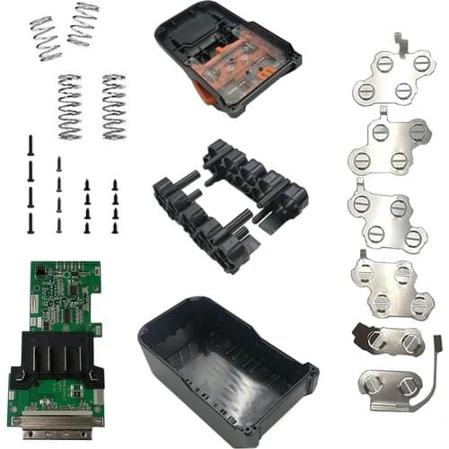 Plastic DIY Lithium Battery Box for AEG RIDGID 18V 20V Lithium Tools Battery Shell PCB Charging Protection LED Circuit Board