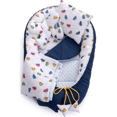 Portable Baby Nest Bed Seyyahat Bed New Born Babynest Baby Toddler 100 Cotton Blue Pink Mustard 95x60 cm
