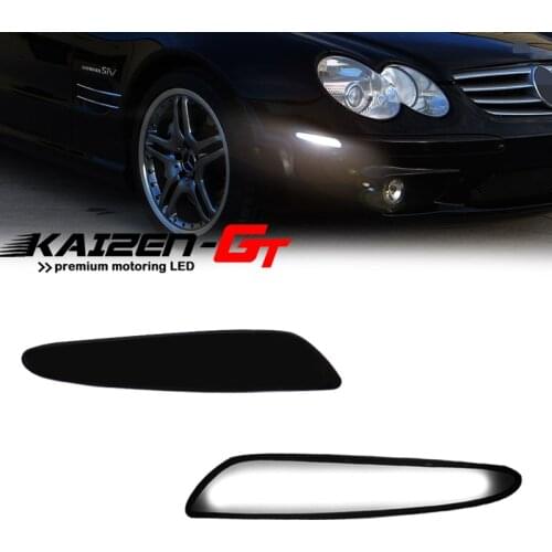 Smoked Lens White LED Front Side Marker Indicator Lights For 2003-2006 Mercedes-Benz E320 E500 E55 AMG W211 E-Class Sedan/Wagon