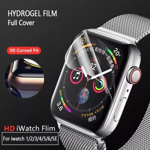 Protector Pantalla For Apple se 6 5 4 3 2 1 Watch Screen Protector Film 44mm Soft Glass Protective Hydrogel Film For Smartwatch