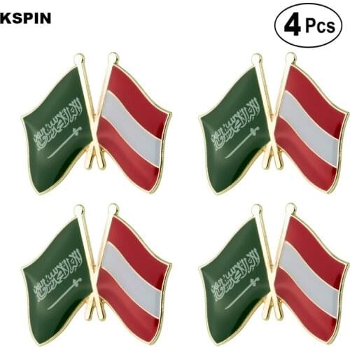 Saudi Arabia & Austria Friendship Flag Pin Lapel Pin Badge Brooch Icons 4pcs
