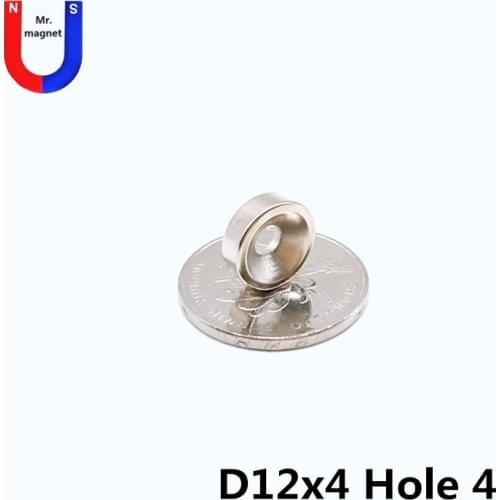 10/50/500pcs 12x4-4 Strong Ring Round Magnets 12*4 size 12x4mm Earth Neodymium Circular Permanent countersunk Magnet 12x4 magnet
