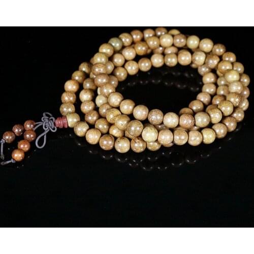 8mm 108pcs Natural Wooden Beaded Bracelet Prayer Beads Tibetan Buddhist Mala Buddha Bracelet Rosary Wooden Bangle Jewelry