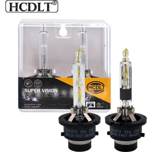 HCDLT 2PCS UV Free Super Vision 55W Xenon D2S HID Lamps D2R 5500K White Xenon D4S D4R Car Bulbs Replacement For Auto HID Lights