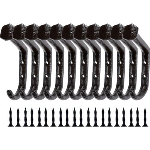 4/6/8/10PCS Cast Iron Big Coat Hooks Door Bedroom Hanger Hook For Clothes Coat Hat Bag Towel Hanger Bathroom Wall Hook Rack