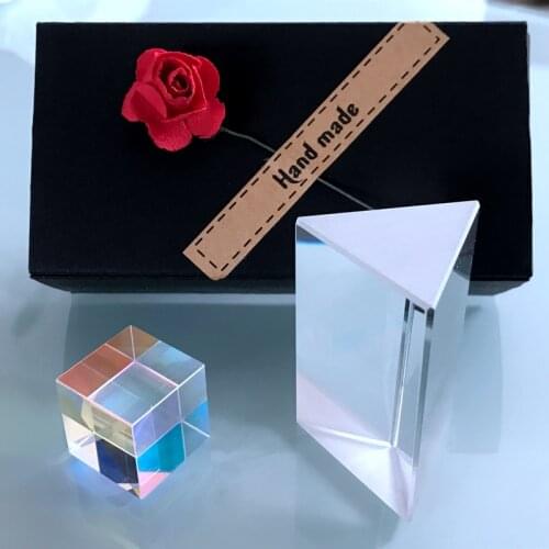 Six Colors of Prism Triangular Prism Optical Glass Children Take Pictures To See The Rainbow Prism Photography