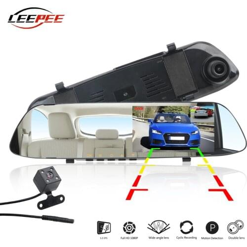 1080P HD DVR Car Rear View Mirror Video Recorder Camera Dash Cam DashCam 5inch IPS Dual Channel Lens Auto Accessories