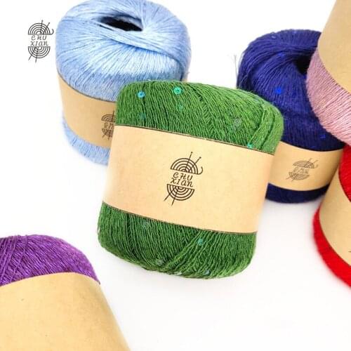 Sequined silk and linen four seasons sequined linen yarn crocheted fine yarn