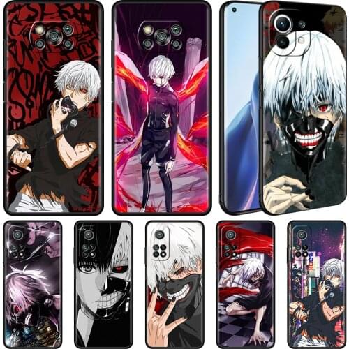 Black Soft Cover For Xiaomi Mi Poco X3 NFC 10T Pro M3 11 Note 10 Lite 9 9T F3 A2 F1 Silicone Phone Case Anime Tokyo Ghoul Fundas