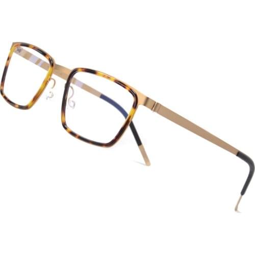 Denmark Design Pure Titanium Hypoallergen Screwless Eyeglasses Frame for Men Retro Rectangle Eyewear Ultra Light Diopter Glasses