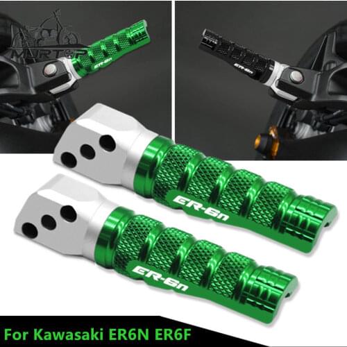 For Kawasaki ER-6N ER-6F ABS 2006 2007 2008 Motorcycle Aluminum Rear Foot Pegs Rests Footrests Pegs ER6N/6F LOGO