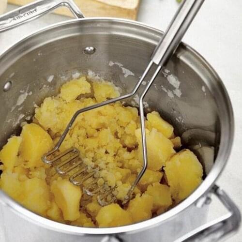 For 1pcs Stainless Steel Kitchen Gadget Potato Masher Press Cooking Tool Mashed Potatoes Wavy Pressure Ricer Kitchen Accessories