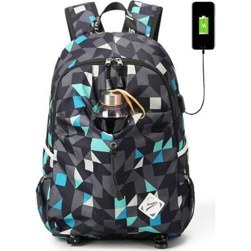 Men Backpack Travel USB Charge Schoolbags for Teenagers Designer Laptop Backpack Student College Large Backpack Women 2020 Plaid