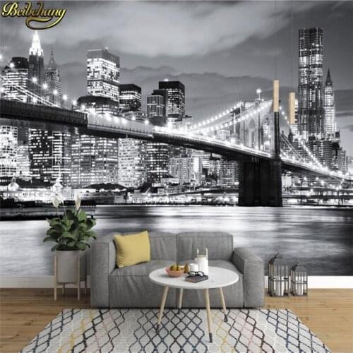 Beibehang Photo Wallpaper BROOKLYN BRIDGE NEW YORK Designer Wall Mural vinyl wallpaper papel de parede adesivo 3d wallpaper