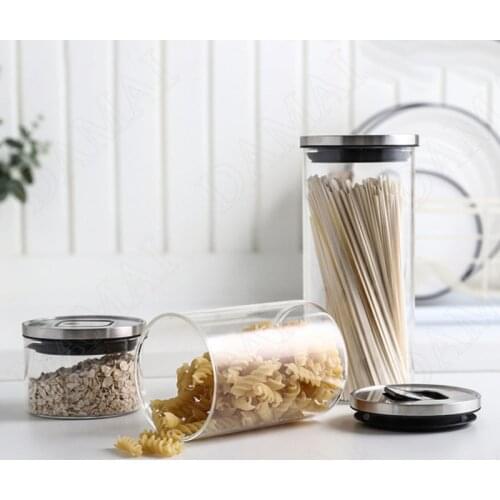 Airtight Spice Storage Jar Candy Pot Snacks Tank Dried Fruit Glass Tanks Tea Canister Household Kitchen Food Organizer Bottle