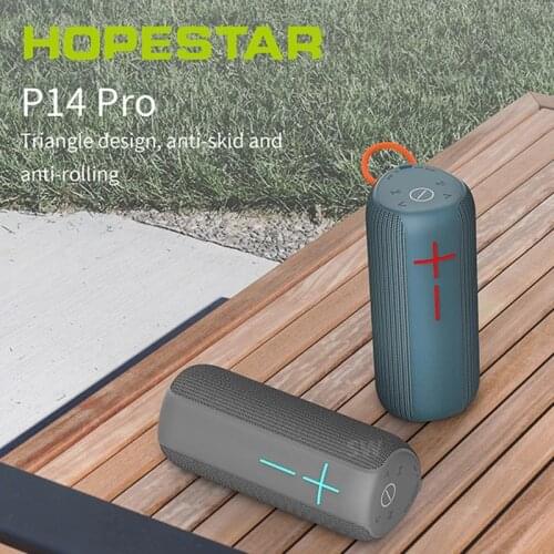 HOPESTAR-P14 Pro Wireless Portable IPX6 Waterproof Bluetooth Speaker Bass Column Outdoor Effect Boombox With Mic USB TF FM Radio
