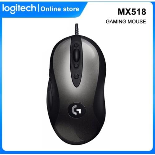Logitech 2018 MX518 Gaming Mice New Version 16000DPI Gaming Mouse with HERO 16K Sensor Comfortable grip Wired Mice