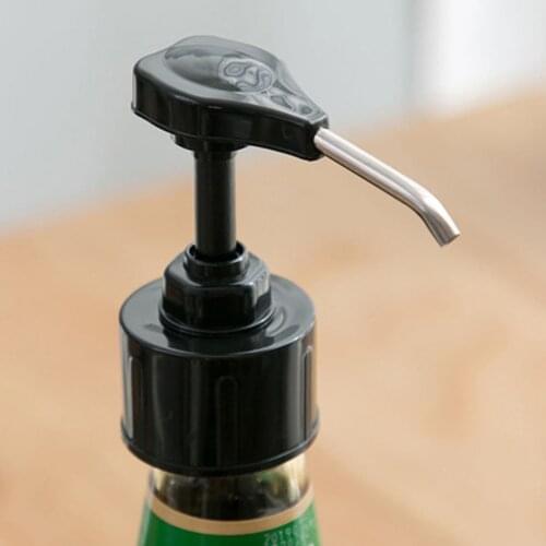 Push-Type Tools Kitchen Accessories Stainless Steel Syrup Ketchup Vinegar Bottle Press Nozzle Sauce Push-type Pump