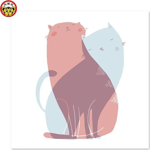 Painting by numbers art paint by number Couple cats Depends on each other Love each other Happy