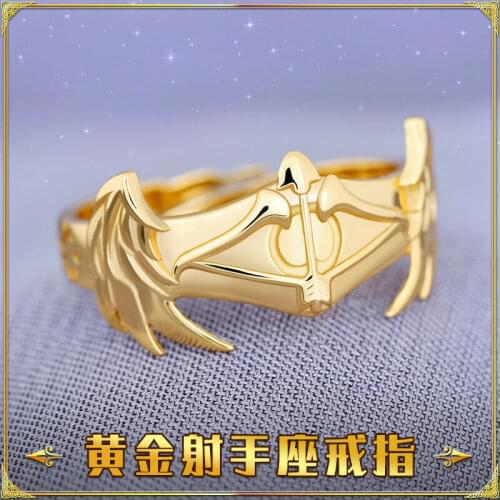 Anime Saint Seiya Aeolus Aiolos Sagittarius Finger Ring Fashion 925 Sterling Silver Rings Cosplay Props Jewelry Daily Cos Gift