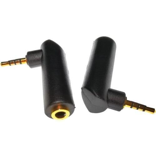 2PCS HOT Gold-plated Connector 2.5MM Socket Right Angle Female To 3.5MM 4 Pole FOR MP3 Mobile Phone