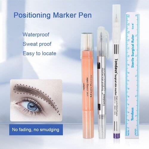 Skin Marker Pen Sterile Beauty Eyelash Extension Fixed Point Marker Pen Skin Positioning Marker For Tattoo Eyelash Grafting Tool