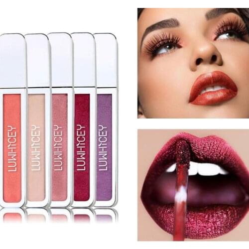 Metallic lip gloss non stick cup not easy to fade Lip Glaze pearlescent lip gloss liquid lipstick