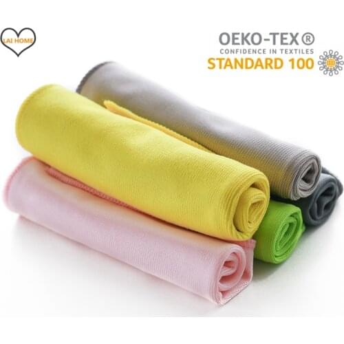 Multi-use Microfiber Cloth Glass Mirror Smooth Traceless Absorbent Cleaning Cloth Kitchen Dish Towel Scouring Pad Kitchen Rags