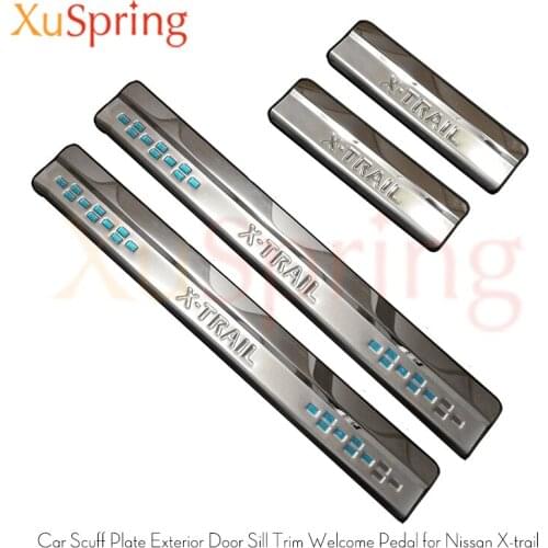 For Nissan X-trail 2007-2021 T31 T32 Car Scuff Plate Exterior Door Sill Trim Welcome Pedal Car-accessories styling