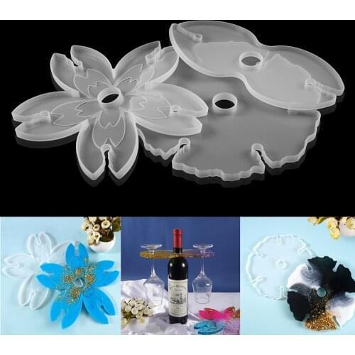 Irregular Wine Rack Silicone Molds Red Wine Tray Dish Mold Glass Rack Holder Mould for DIY Epoxy Resin Supplies Table Decoration