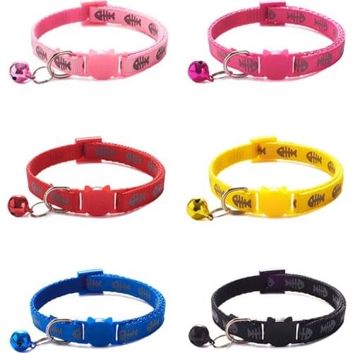 New Cute Pet Collar For Cats Dog Collar Teddy Bomei Dog Cartoon Funny Fish Pattern Collars Leads Cat Accessories Animal Goods