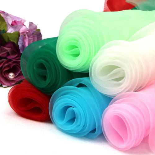 Organic Fabric Gauze Black White Wedding Mesh Yarn Wholesale Transparent Hard Yarn Tulle Dress Lace Fabric Sewing Accessories