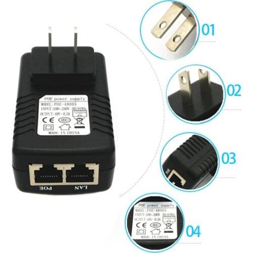 POE Injector AC 240V To DC 24V 1A POE Power Supply Injector Over Ethernet Adapter For CCTV Security Camera Phone US Wall Plug