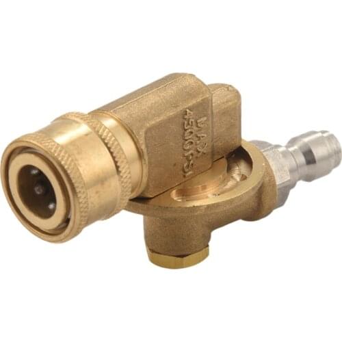 Pivoting Coupler for Pressure Washer Nozzle, Gutter Cleaner Attachment for Gutter Cleaning, 240 Degree, 4500 Psi, 1/4 Inch Quick