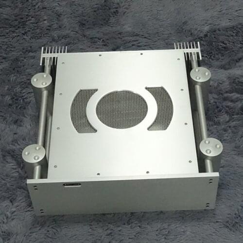 Size W519 H173 D500 Full Silver Preamp Amplifier Chassis CNC Precision Work Luxury Anodizing Large Chassis BZ5218 Power Amplifie
