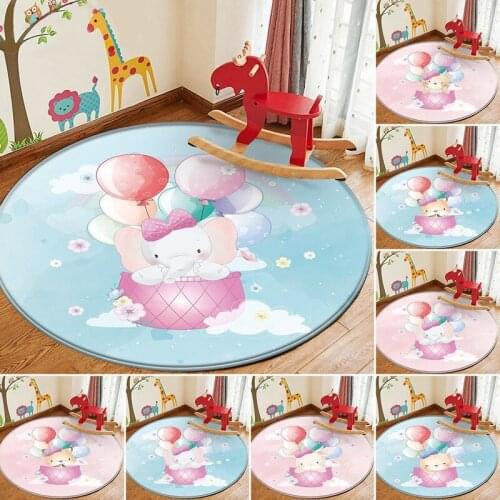 Pink cartoon anime bear circle rug living room rug large bed room furniture anime rug japanese home decor round area rug home