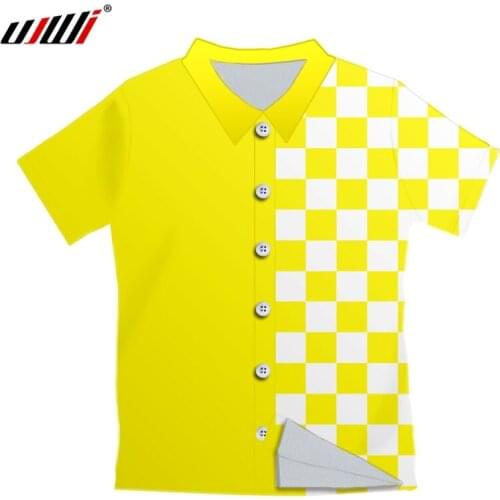 UJWI Mens Button Shirt Hawaiian Shirts Fashion Casual Button Yellow White Plaid Short Sleeve Tee Mens Clothing Oversize 5XL
