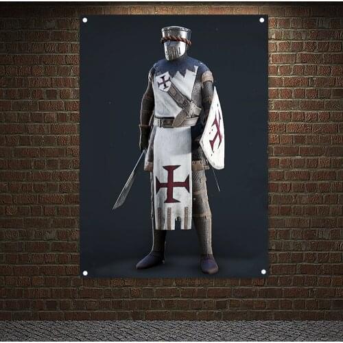 Knights of templar Crusaders Posters Banners Flag Wall Art Home Decoration Wall Hanging Ornaments Mural HD Wallpapers Mural Y5