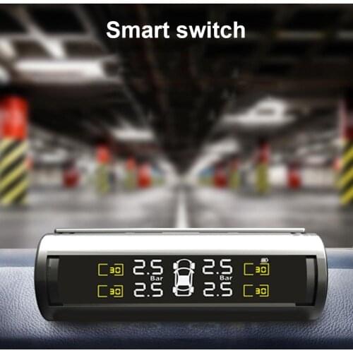 Smart Car TPMS Tyre Pressure Monitoring System Solar Power Digital LCD Display Auto Security Alarm Systems Tyre Pressure