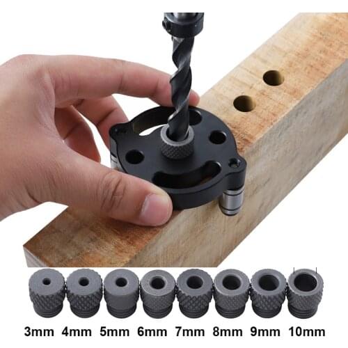 Woodworking 6/8/10mm Drilling Locator Wood Dowelling Self Centering Drill Guide Kit Pocket Hole Jig Hole Puncher