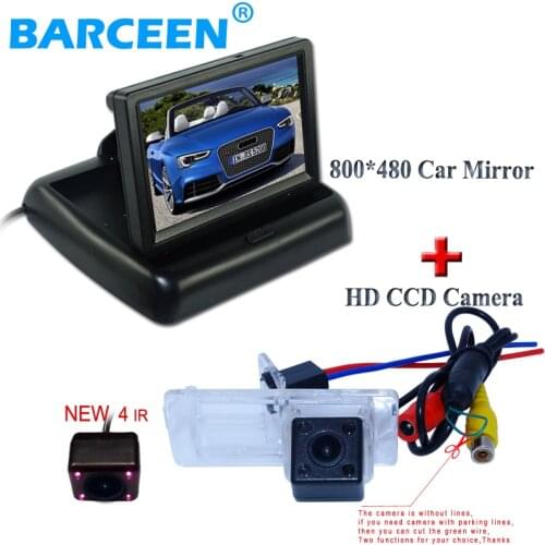 Water-proof car rear reversing camera 4 ir+ car rear monitor 4.3" for Renault Fluence/Dacia Duster/Megane 3/for Nissan Terrano
