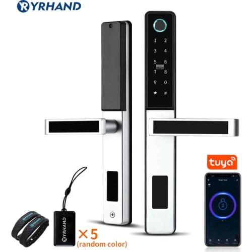 Wifi Aluminum Electronic Digital Fingerprint Door Lock for Glass Sliding or Wooden Home Security Waterproof
