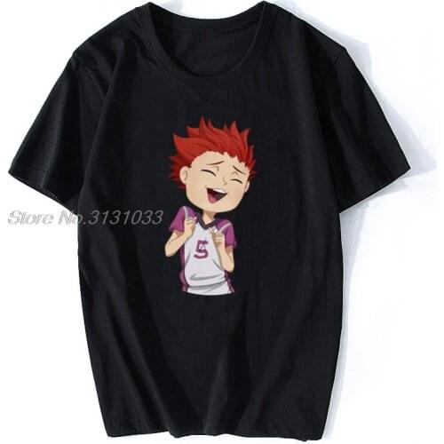 Funny Haikyuu Satori Tendou T-shirt Men Cotton Anime Manga Shirts Volleyball Tee Tops Short Sleeved Summer Tshirt Gift